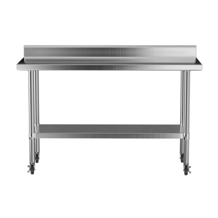 Cefito Stainless Steel Kitchen Bench w/ Splashback 1500x600MM 430.
