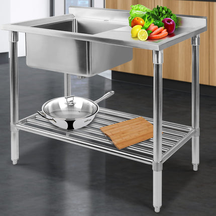 Cefito 100x60cm Stainless Steel Sink Bench Kitchen 304.