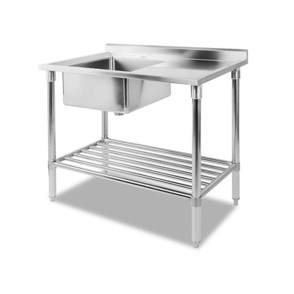 Cefito 100x60cm Stainless Steel Sink Bench Kitchen 304.