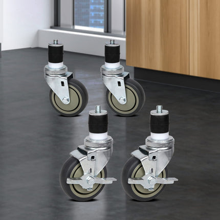 Cefito 4" Swivel Castor Wheels Stainless Steel Kitchen Bench Set of 4.