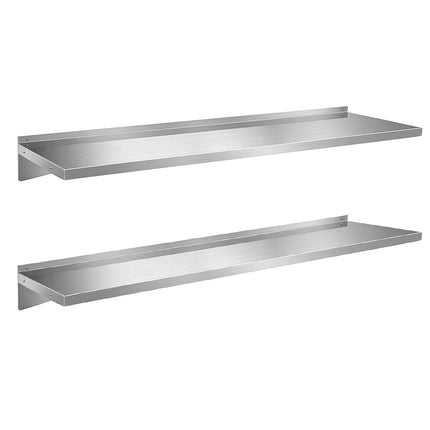 Cefito 2PCS 1200mm Stainless Steel Kitchen Wall Shelf Mounted Rack.