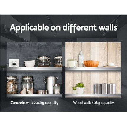 Cefito 1800mm Stainless Steel Kitchen Wall Shelf Mounted Rack.
