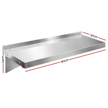 Cefito 900mm Stainless Steel Kitchen Wall Shelf Mounted Rack.