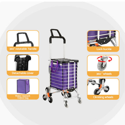 Emajin Shopping Cart Trolley 35L Foldable Climbing Wheels.