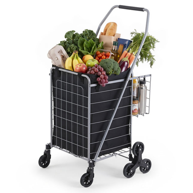 Emajin Shopping Trolley Cart Folding Aluminium Utility Cart Silver.