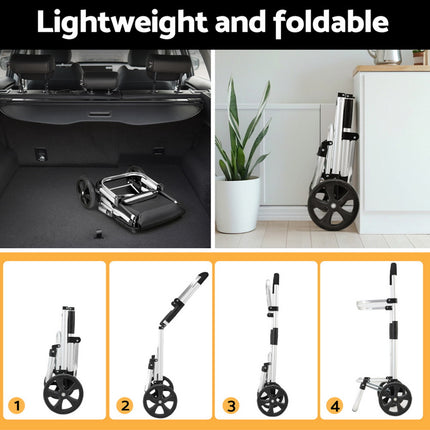 Emajin Shopping Trolley Cart Foldable 45KG Black.