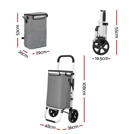 Emajin Shopping Trolley Cart 45KG Foldable Grey.