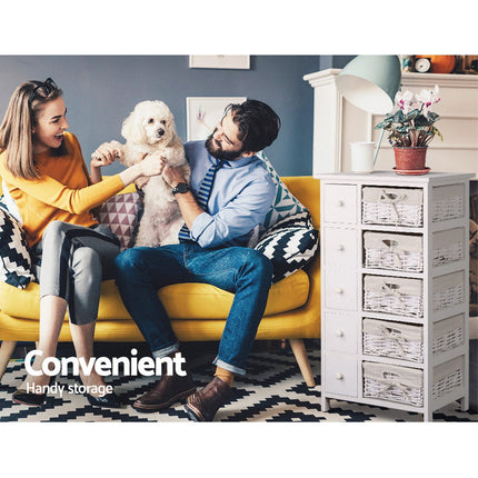 Artiss 5 Chest of Drawers with 5 Baskets - MAY.