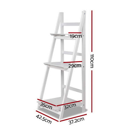 Artiss Bookshelf Corner Shelf 3 Tiers - ZANE White.