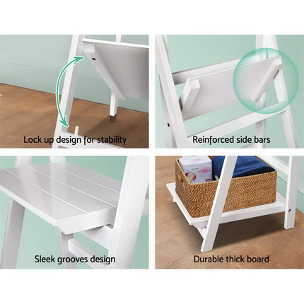 Artiss Bookshelf Corner Shelf 3 Tiers - ZANE White.