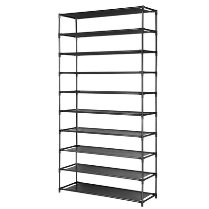 Artiss Shoe Rack Cabinet Stackable 50 Pairs 10-Tier Black.