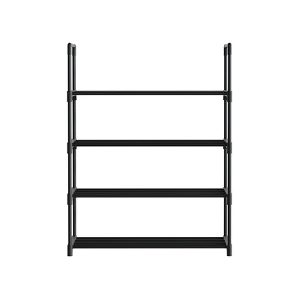 Artiss Shoe Rack Cabinet Stackable 4-tier 12 Pairs Black.