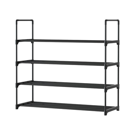 Artiss Shoe Rack 4-tier 16 Pairs Stackable Black.