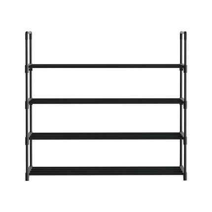 Artiss Shoe Rack 4-tier 16 Pairs Stackable Black.
