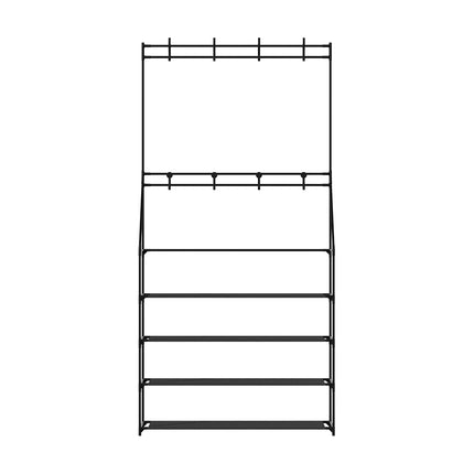 Artiss Shoe Rack Hall Tree 16 Pairs Black.