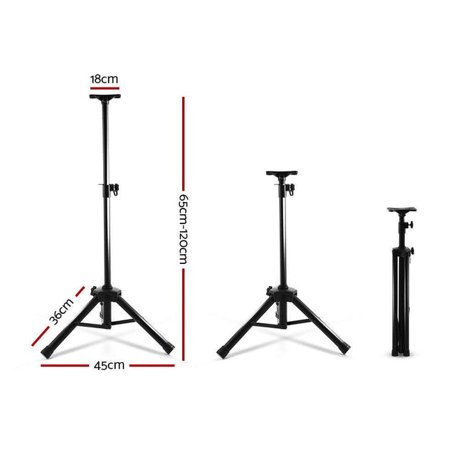 Alpha Speaker Stand 65-120cm Adjustable Height Surround Sound Studio Home 2pcs.