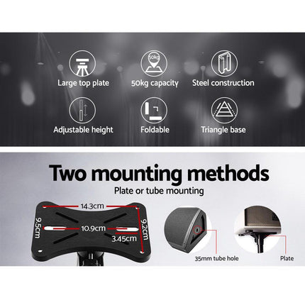 Alpha Speaker Stand 65-120cm Adjustable Height Surround Sound Studio Home 2pcs.