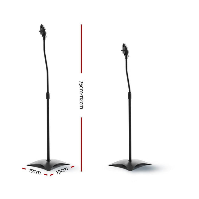 Alpha Speaker Stand 75-112cm Adjustable Height Surround Sound Studio Home 2pcs.
