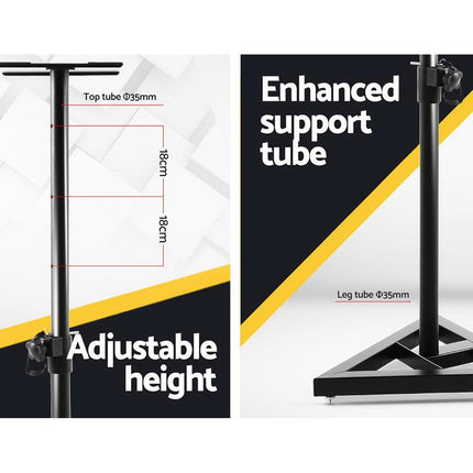 Alpha Speaker Stand 67-120cm Adjustable Height Surround Sound Studio Home 2pcs.