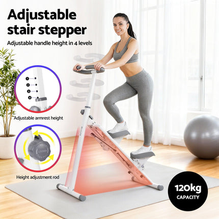 Everfit Step Machine Stair Climber for Home Gym Exercise Foldable LED Display Adjustable Handlebar.