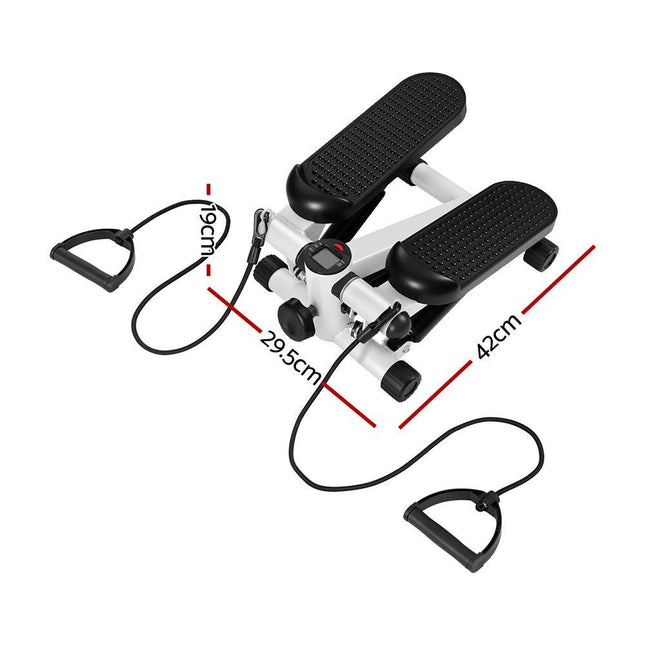 Everfit Mini Stepper with Resistance Rope Aerobic for Exercise Compact Home Workout White.