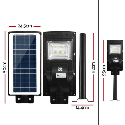 Leier 80 LED Solar Street Light 90W Flood Motion Sensor Remote Outdoor Wall Lamp.