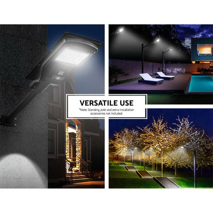 Leier 80 LED Solar Street Light 90W Flood Motion Sensor Remote Outdoor Wall Lamp.