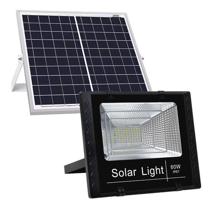 Leier 80 LED Solar Street Light 60W Flood Motion Sensor Remote Outdoor Wall Lamp.