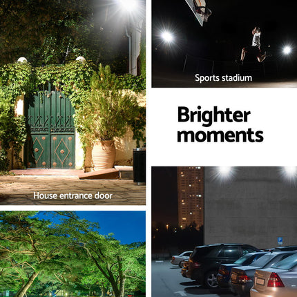 Leier 80 LED Solar Street Light 60W Flood Motion Sensor Remote Outdoor Wall Lamp.