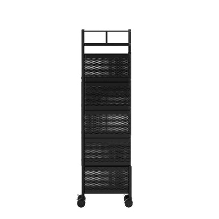 Artiss Storage Trolley Kitchen Cart 5 Tiers Storage Rack Black.