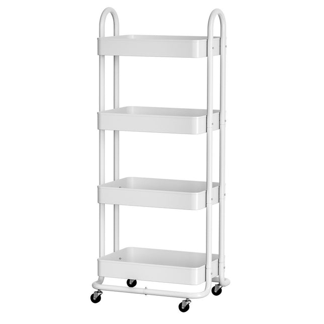 Artiss Storage Trolley Kitchen Cart 4 Tiers White.