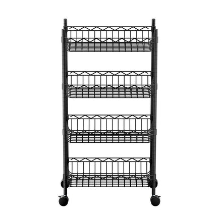 Artiss 4-Tier Shelving Unit Adjustable Garage Storage Kitchen Rack With Wheels.