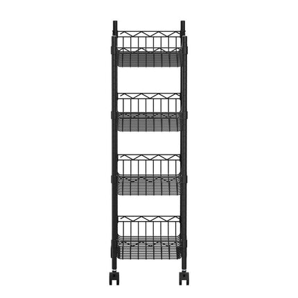 Artiss 4-Tier Shelving Unit Adjustable Garage Storage Kitchen Rack With Wheels.