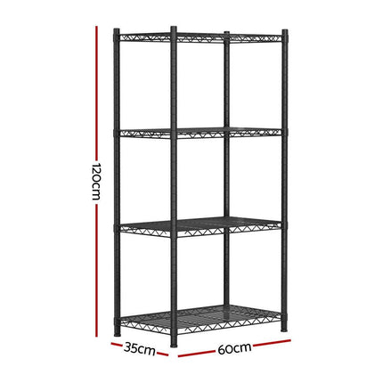 Artiss 4-Tier Shelving Unit Adjustable Garage Storage Shelves Kitchen Rack Steel.