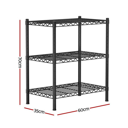 Artiss 3-Tier Shelving Unit Adjustable Garage Storage Shelves Kitchen Rack Steel.