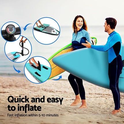 Weisshorn Stand Up Paddle Board 10.5ft Inflatable SUP Surfboard Paddleboard Kayak Surf Green.