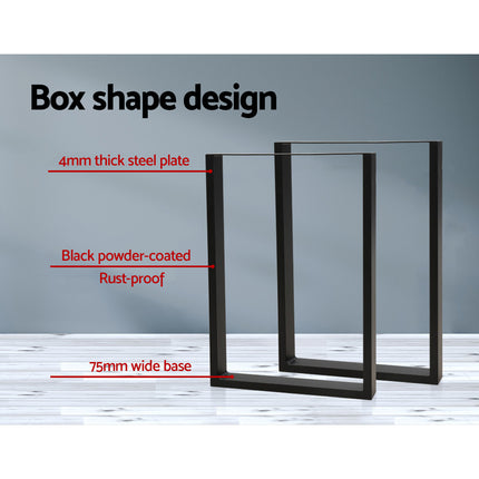 Artiss Metal Table Legs DIY Rectangular 71X50CM Set of 2.