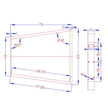 Artiss Metal Table Legs DIY Trapezoid 45X65CM Set of 2.