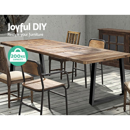 Artiss Metal Table Legs DIY Trapezoid 65X90CM Set of 2.