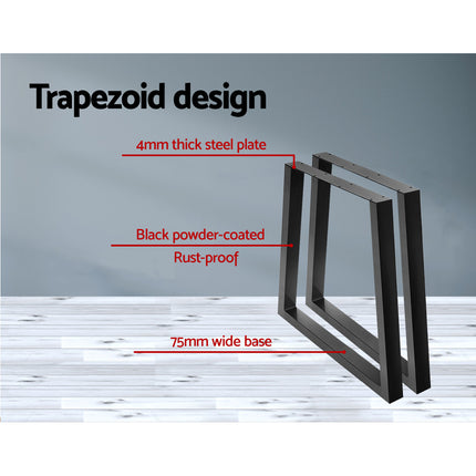 Artiss Metal Table Legs DIY Trapezoid 65X90CM Set of 2.