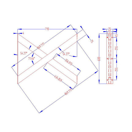 Artiss Metal Table Legs DIY X-shaped 71X60CM Set of 2.