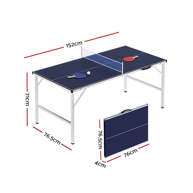 Everfit Table Tennis Ping Pong Table Portable Foldable Family Game Home Indoor.