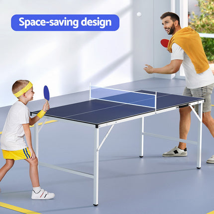 Everfit Table Tennis Ping Pong Table Portable Foldable Family Game Home Indoor.