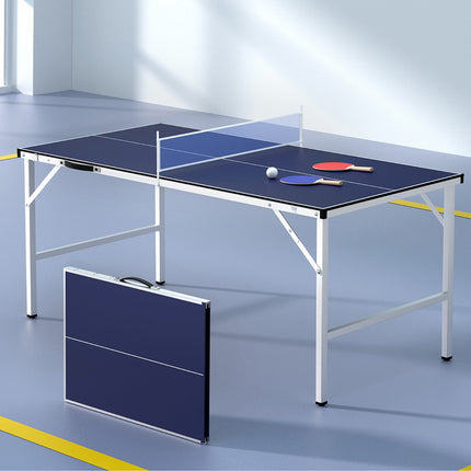 Everfit Table Tennis Ping Pong Table Portable Foldable Family Game Home Indoor.