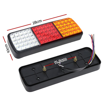 Giantz Pair 75 LED Tail Lights Stop Reverse Indicator 12V Ute Trailer Caravan Truck Boat.