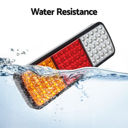 Giantz Pair 75 LED Tail Lights Stop Reverse Indicator 12V Ute Trailer Caravan Truck Boat.