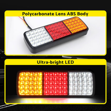 Giantz Pair 75 LED Tail Lights Stop Reverse Indicator 12V Ute Trailer Caravan Truck Boat.