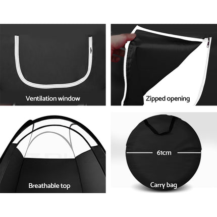Portable Pop Up Tanning Tent - Black.