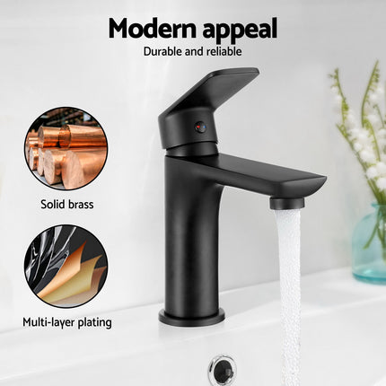 Cefito Bathroom Basin Mixer Tap Brass Faucet Vanity Laundry Sink Black.