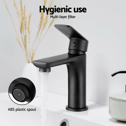 Cefito Bathroom Basin Mixer Tap Brass Faucet Vanity Laundry Sink Black.